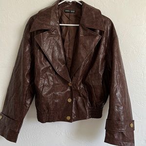 Brown leather jacket (fake leather)
